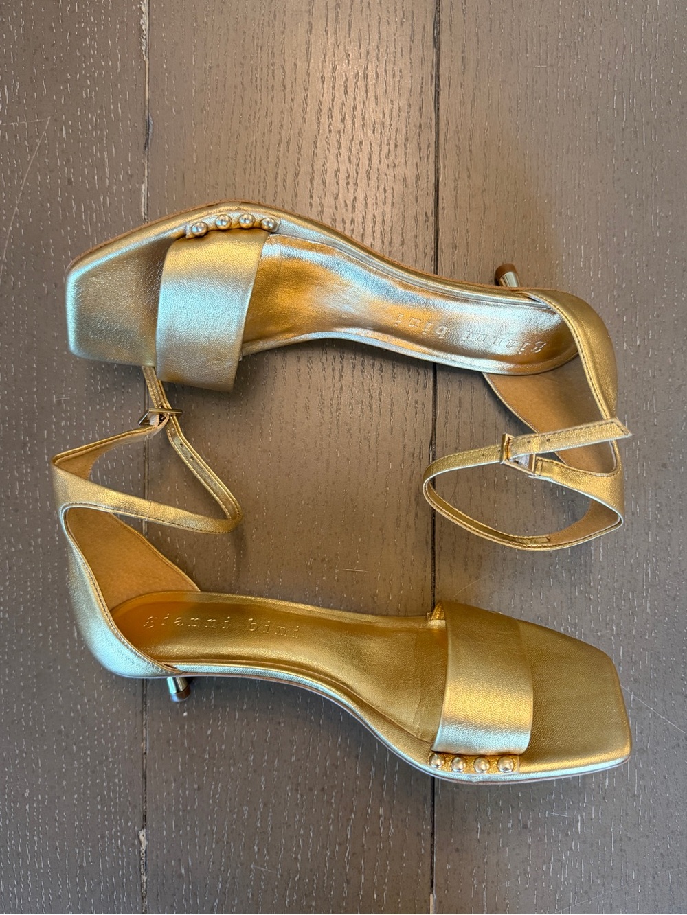 Gianni Bini Women’s Gold Square Toe Kitten Heels/Heeled Sandals • Size 8